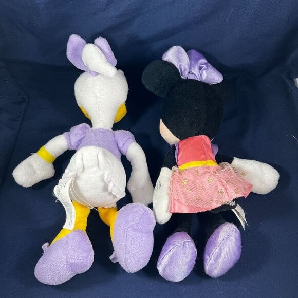 Disney Minnie Mouse & Daisy Duck Plush Toys 10" Each Purple & Pink Outfits Stuff - Picture 2 of 2
